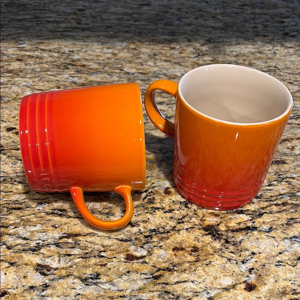 NWT Le Creuset 350ml Coffee Mug Flame, set of 2